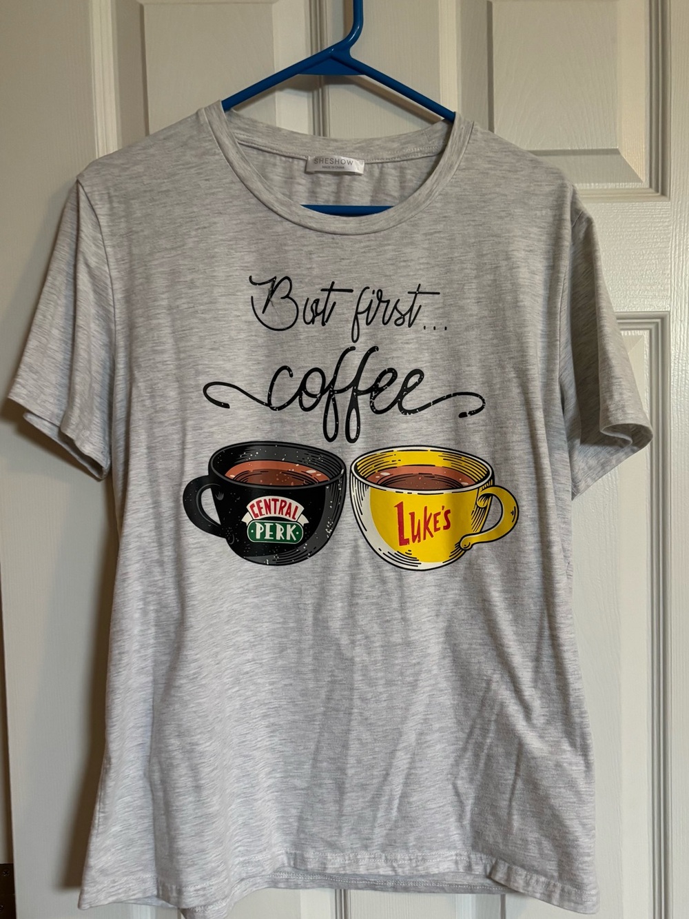 SHESHOW Friends and Gilmore Girls Light Gray Crewneck Tee